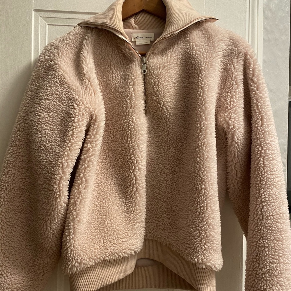 Lovers+friends furry zip pullover : XS